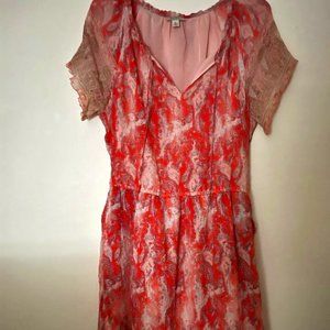 NWOT  Lucky brand, XL, Dress with elastic, lined midi with pockets